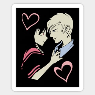 Romantic Lovers Couple Hearts Anime Cartoon Girlfriend Gift Sticker